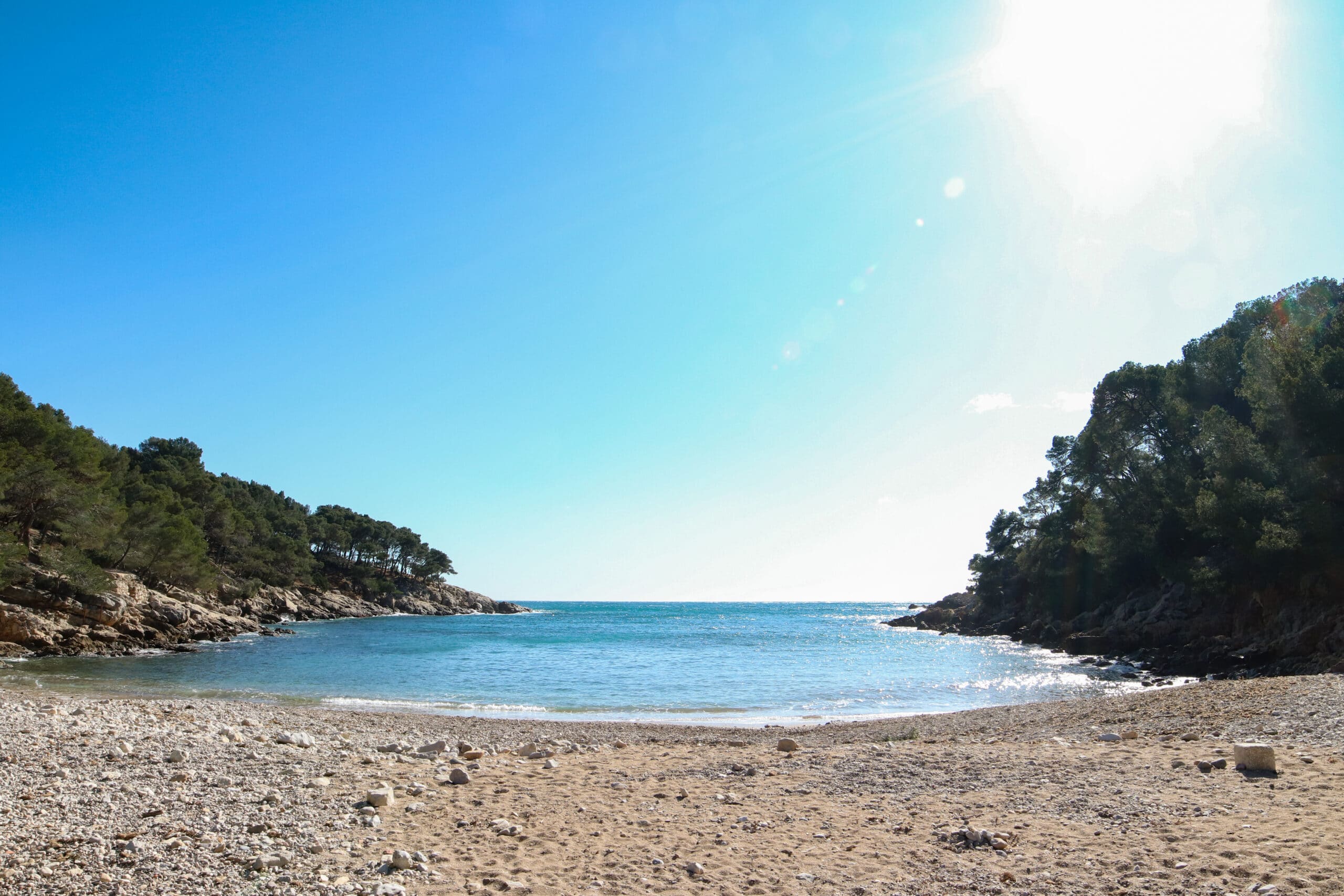 Vue de la plage de la Calanque de Port d'alon