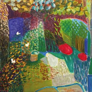 Jardin,1975,huile sur toile.